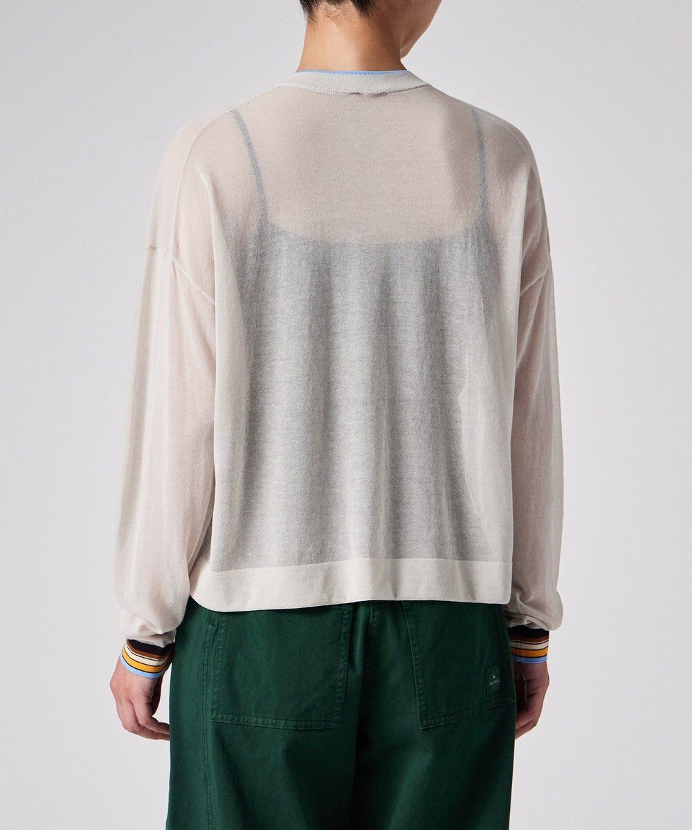 Paul Smith リブストライプ シアーカーディガン 