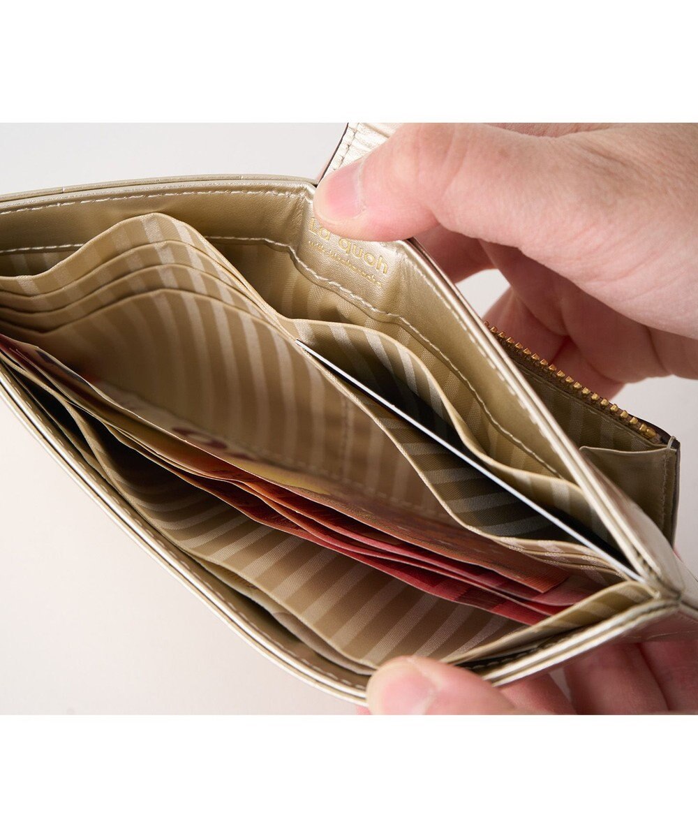 MIYABIYA La quoh with kirakaracho　南蛮七宝 エンボスレザー スリムウォレット 