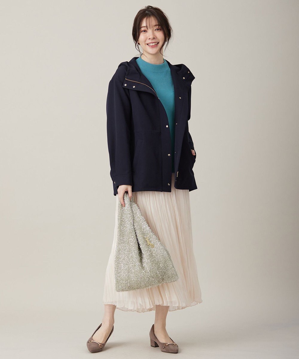 ANY SIS L 【撥水・UVカット・洗える】フーデットハーフ コート 