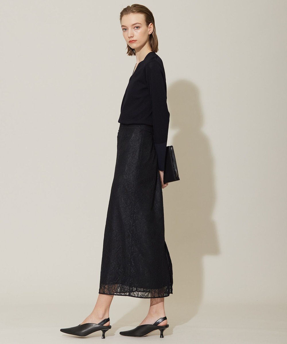 ICB 【洗える】ナイロンラッセルレース ナロースカート 