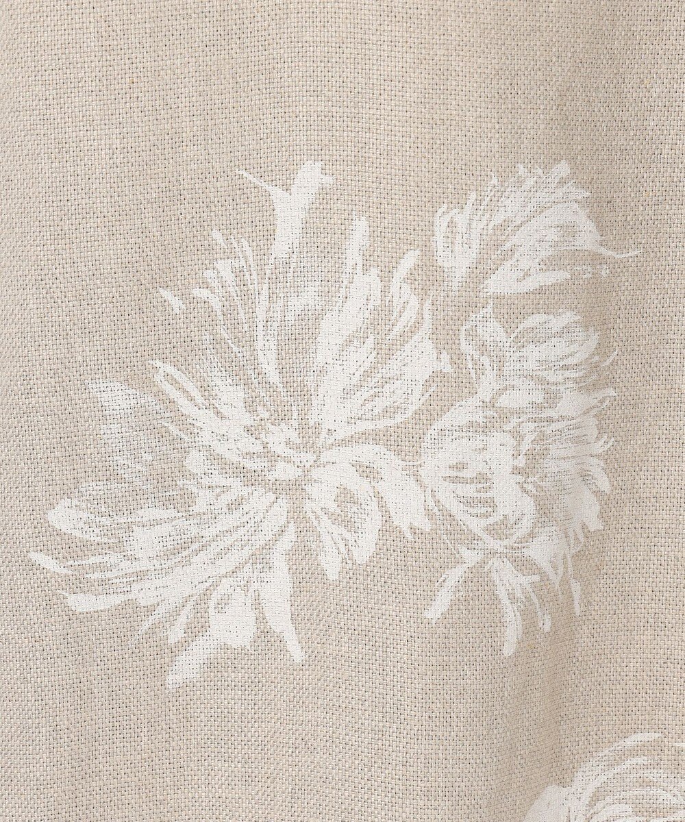 ICB L 【洗える】リネンオックスフラワープリント スカート 