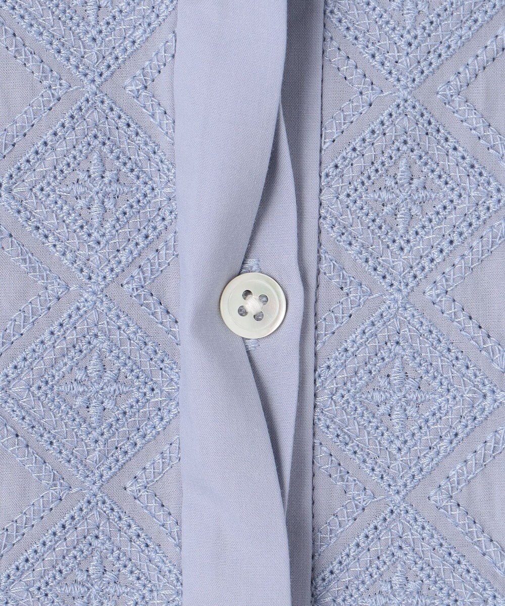 自由区 L 【洗える】ジオメトリックエンブロイダリーシャツ ワンピース 