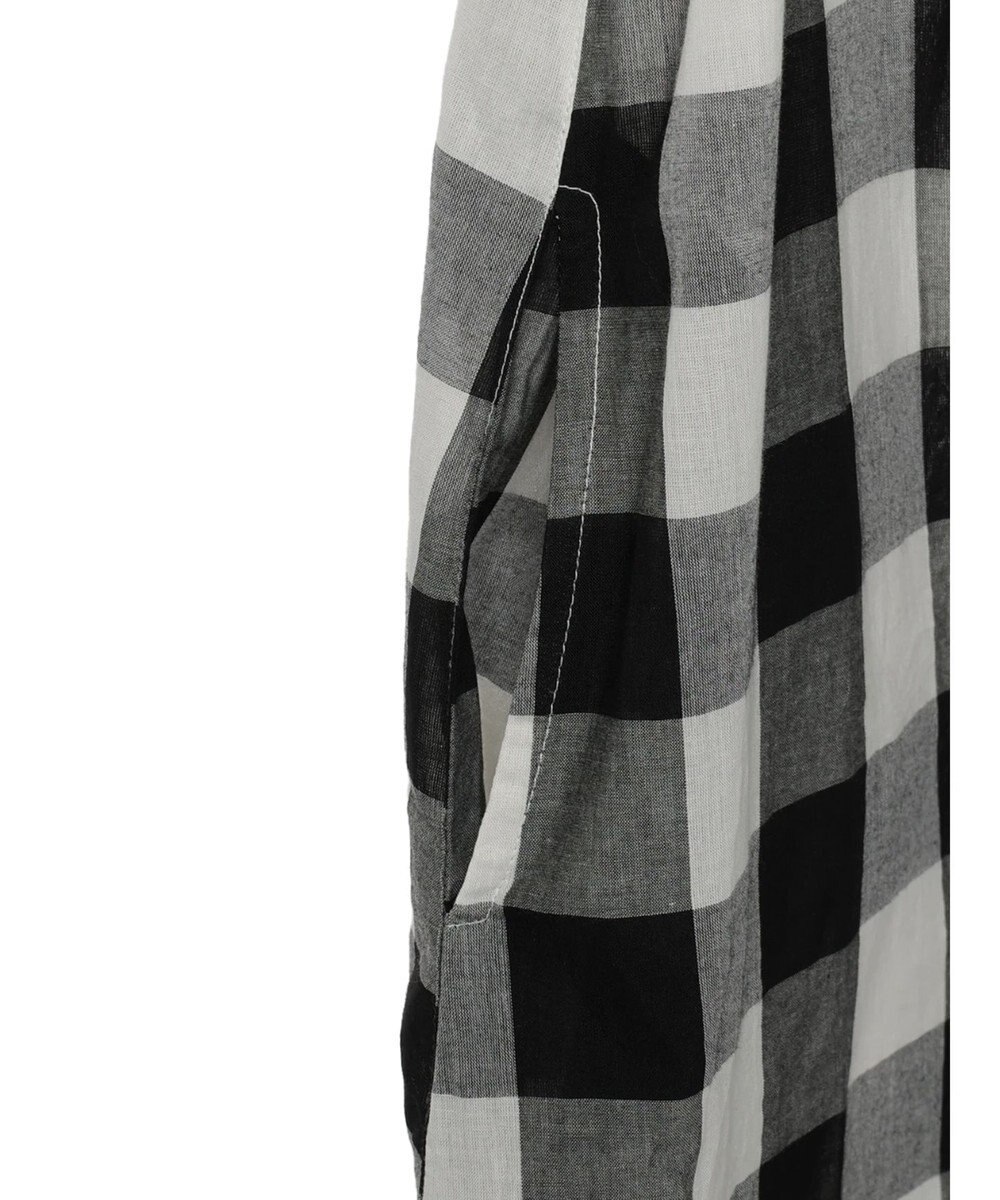 Green Parks インド綿 ギンガムチェックノースリーブワンピース 