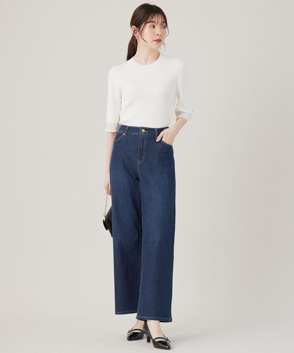 ANY SIS 【洗える】シアーディテール ニット 