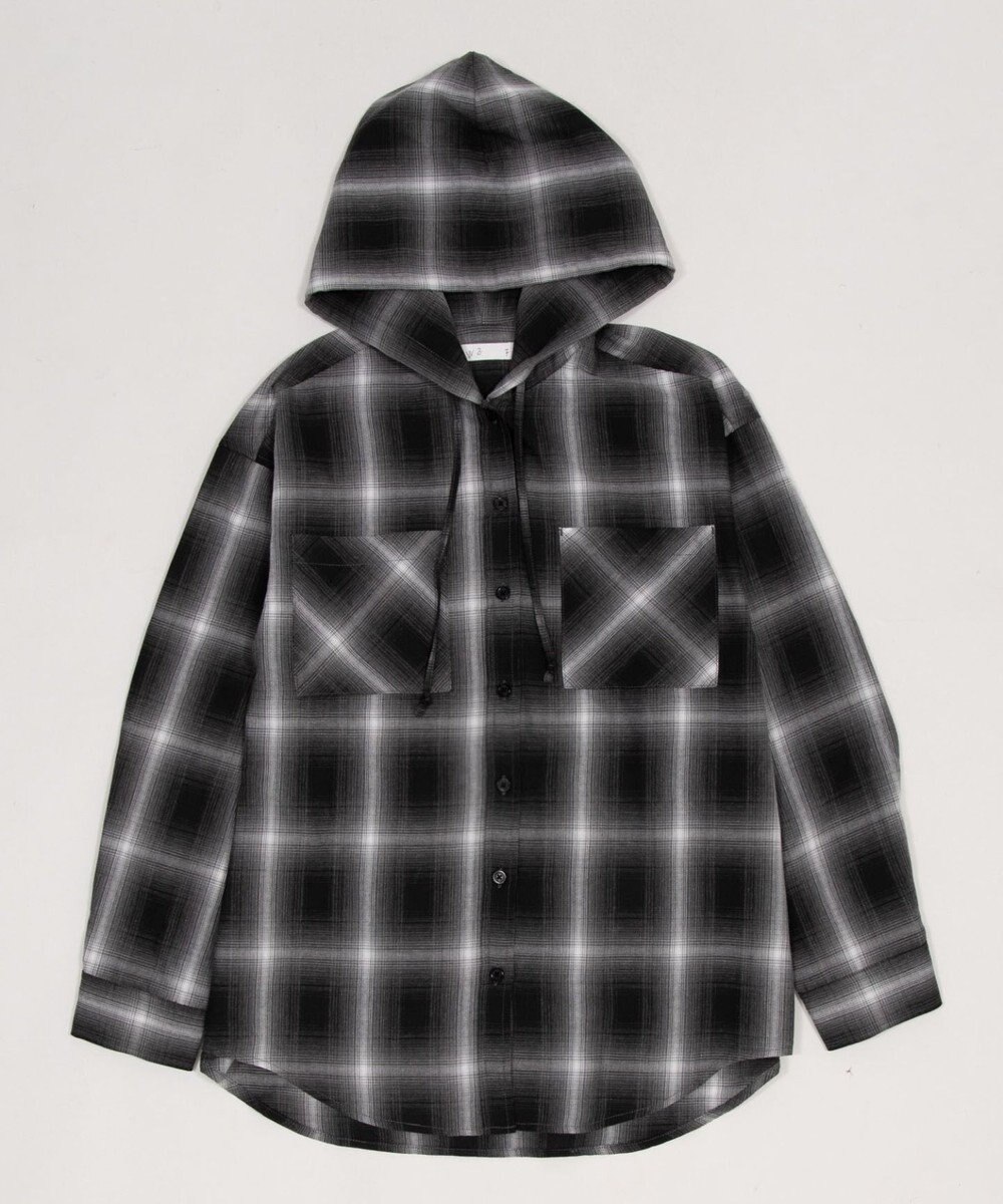WEGO フードチェックシャツ 