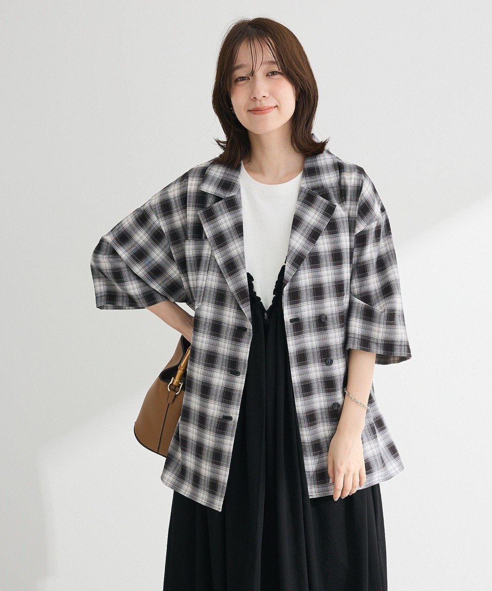 Green Parks チェック５分袖ジャケット 