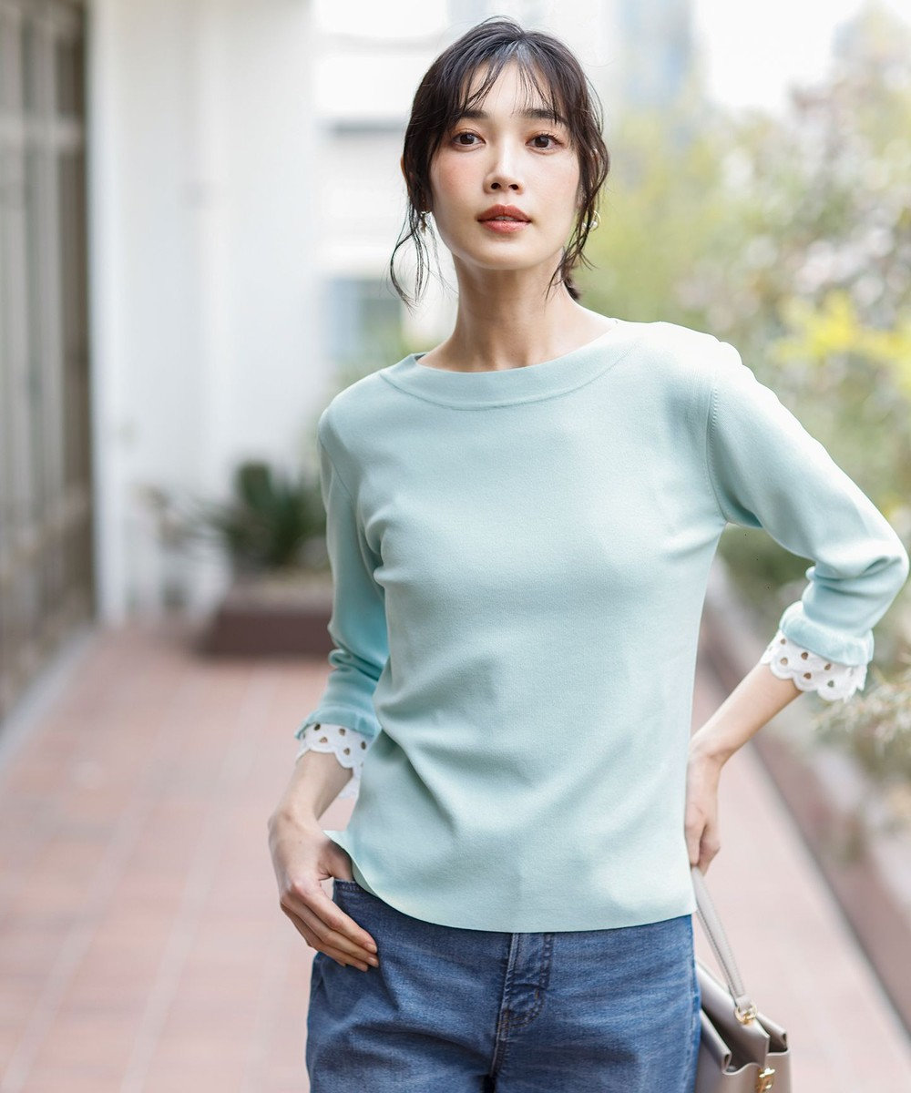 ANY SIS 【好印象ブライトニット】レースポイント プルオーバー 