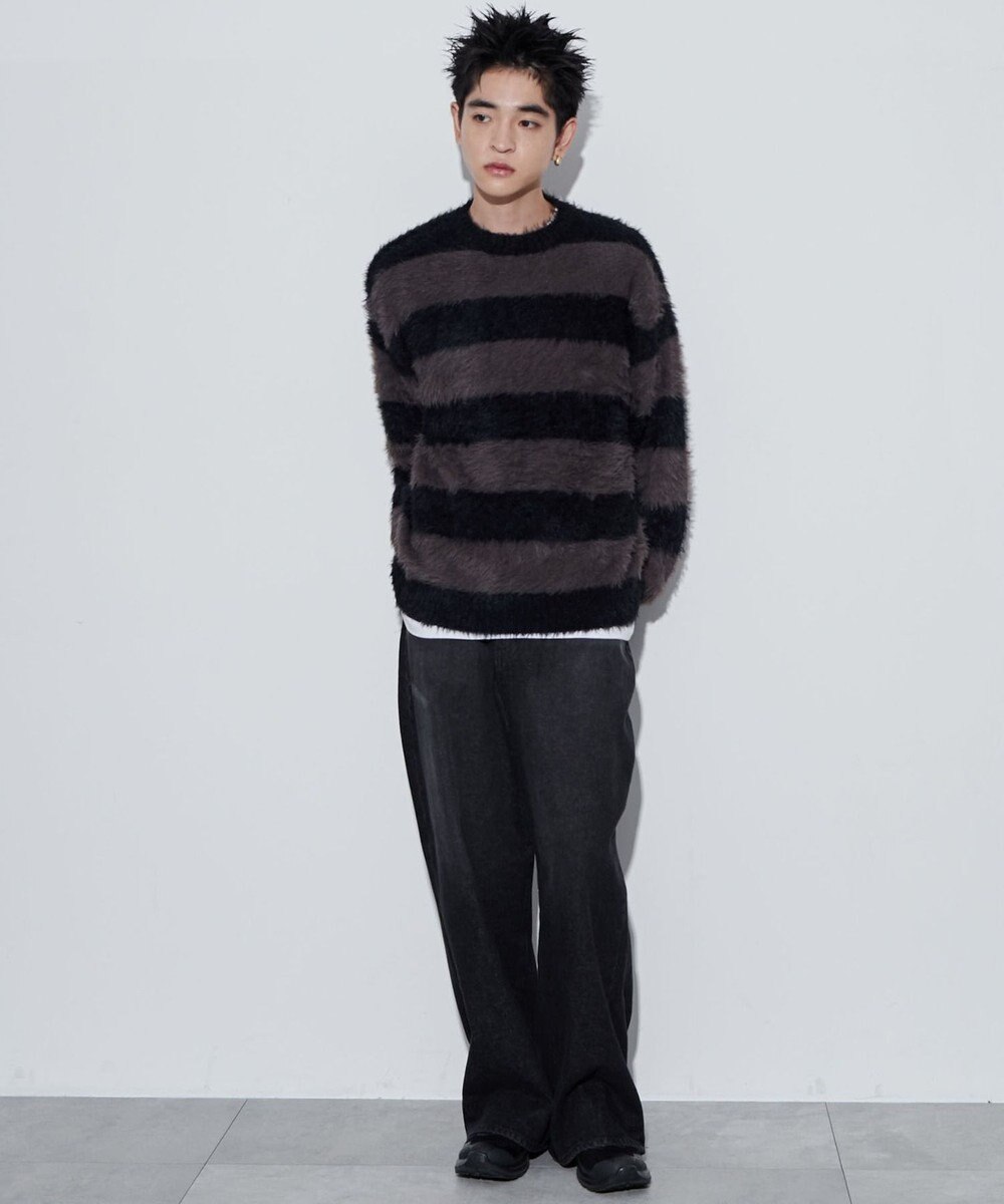 WEGO 【ユニセックスITEM着用】フェザーボーダープルオーバー 