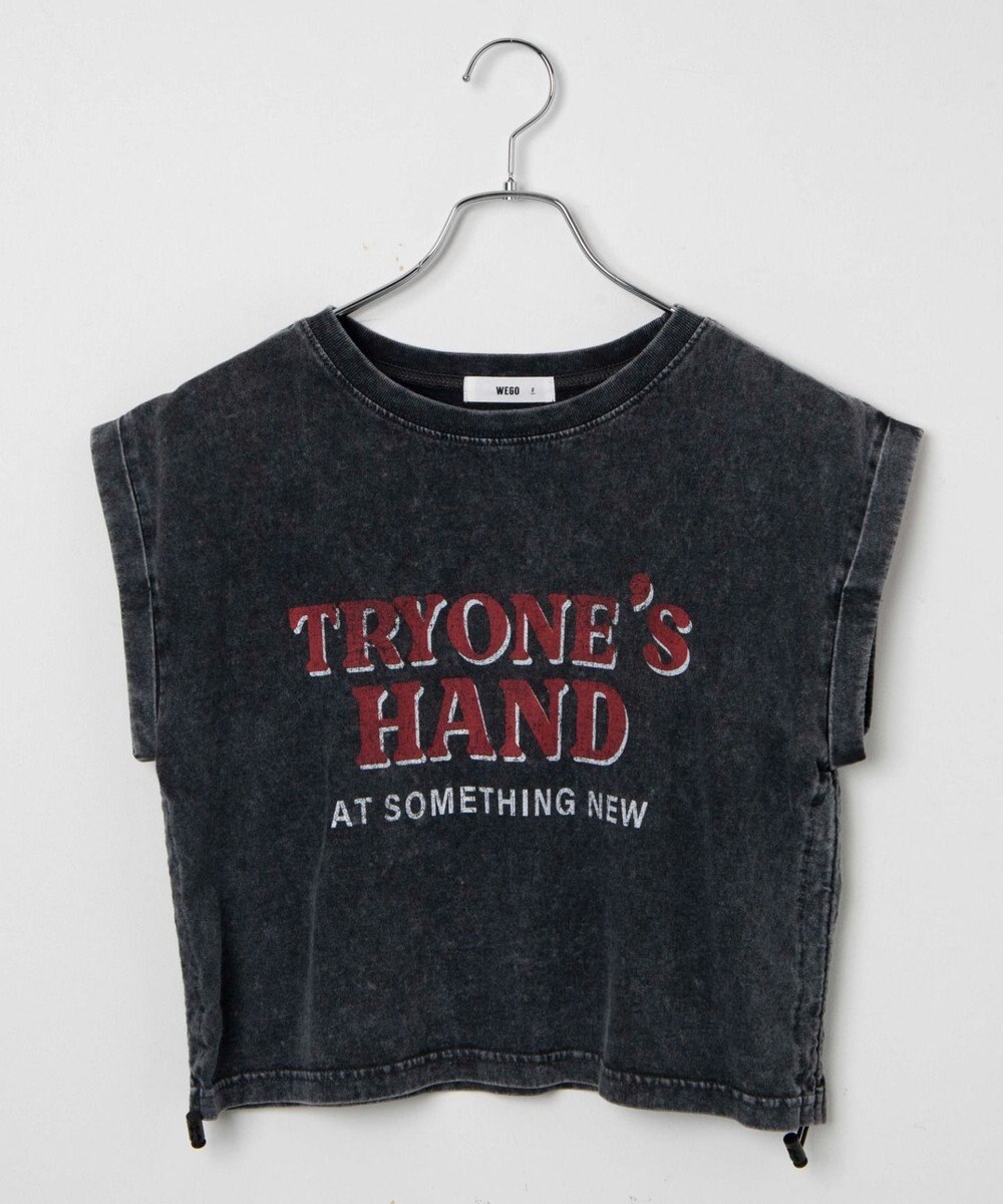 WEGO ヴィンテージウォッシュドロストデザインT 