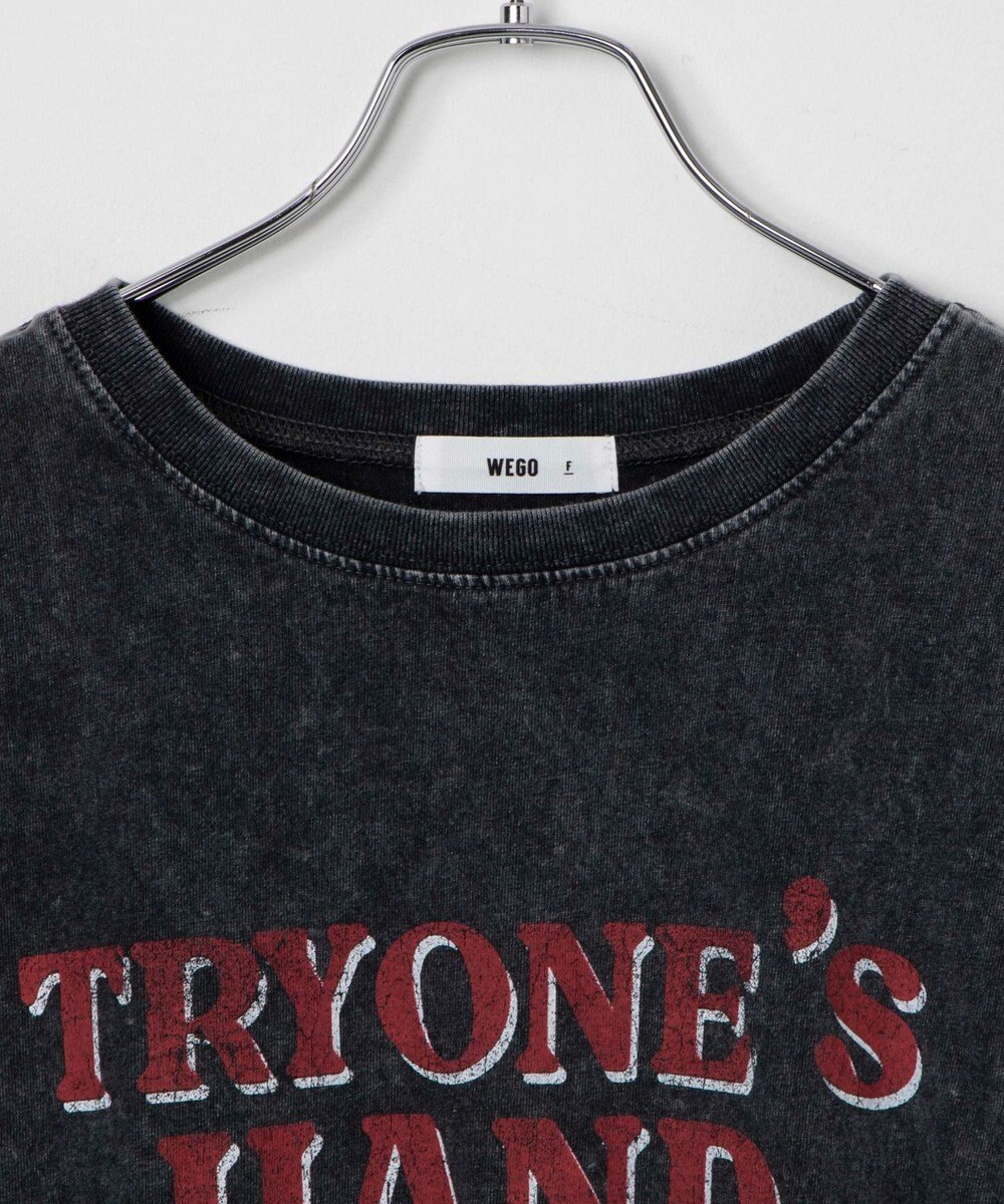 WEGO ヴィンテージウォッシュドロストデザインT 