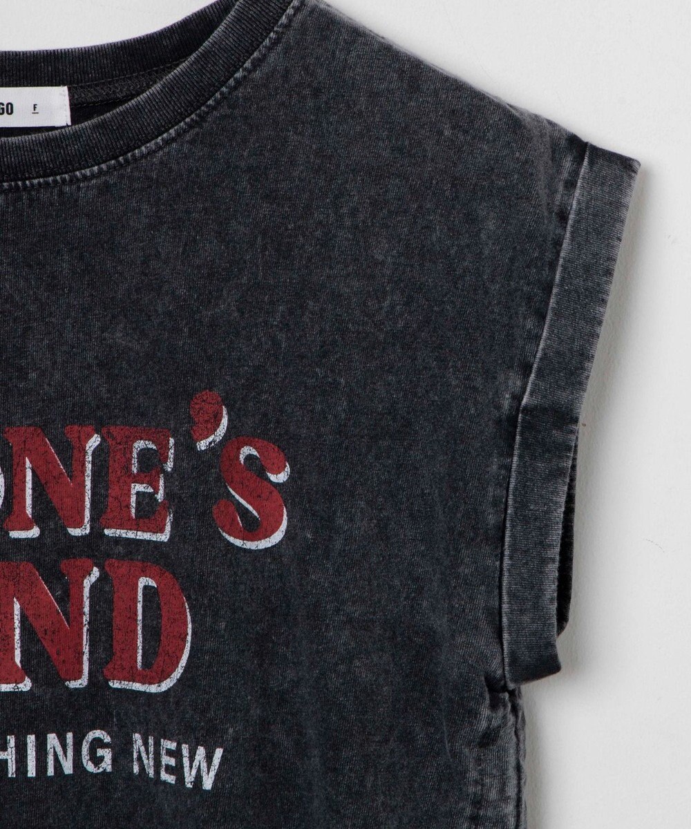 WEGO ヴィンテージウォッシュドロストデザインT 