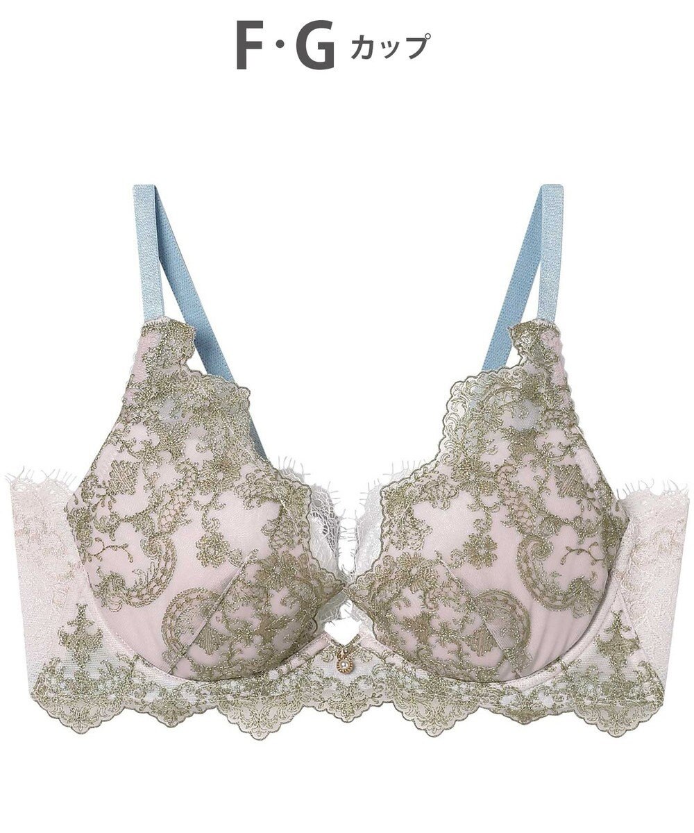 AMPHI ブラジャー 谷間メイク 脇高設計 細身え効果 Gカップまで対応 大きいサイズ 【Glama-Rich グラマリッチ 脇スッキリタイプ】ブラ BYJ603 アンフィ／ワコール 