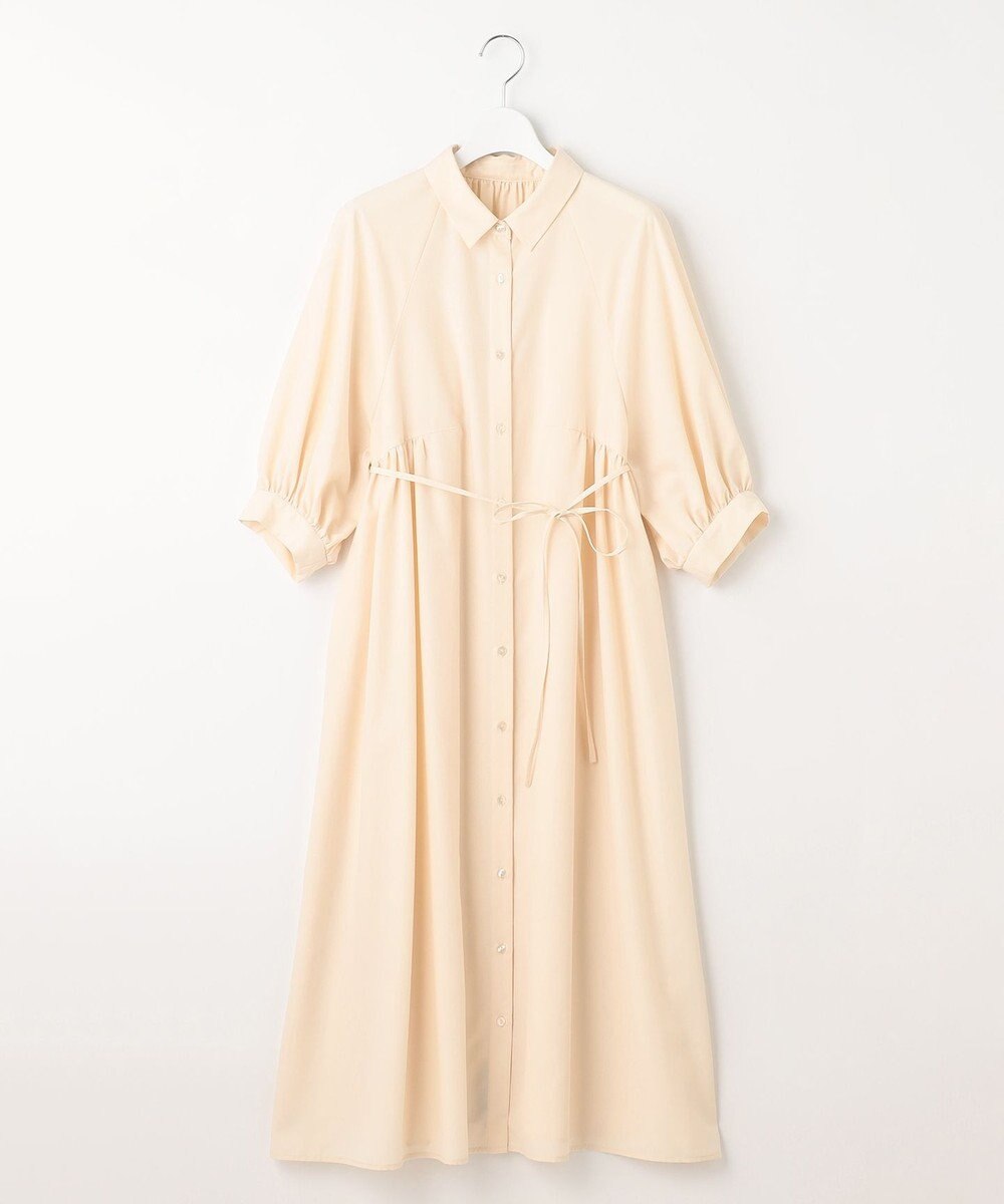 Feroux 【洗える】パフスリーブシャツ ワンピース 