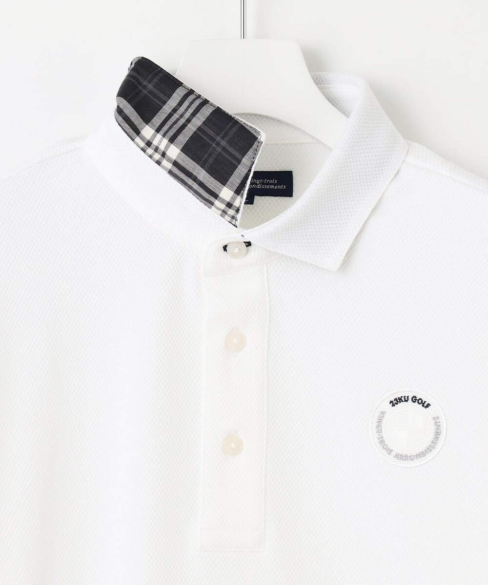 23区GOLF 定番人気【MEN】ハニカムカノコ 長袖ポロシャツ 