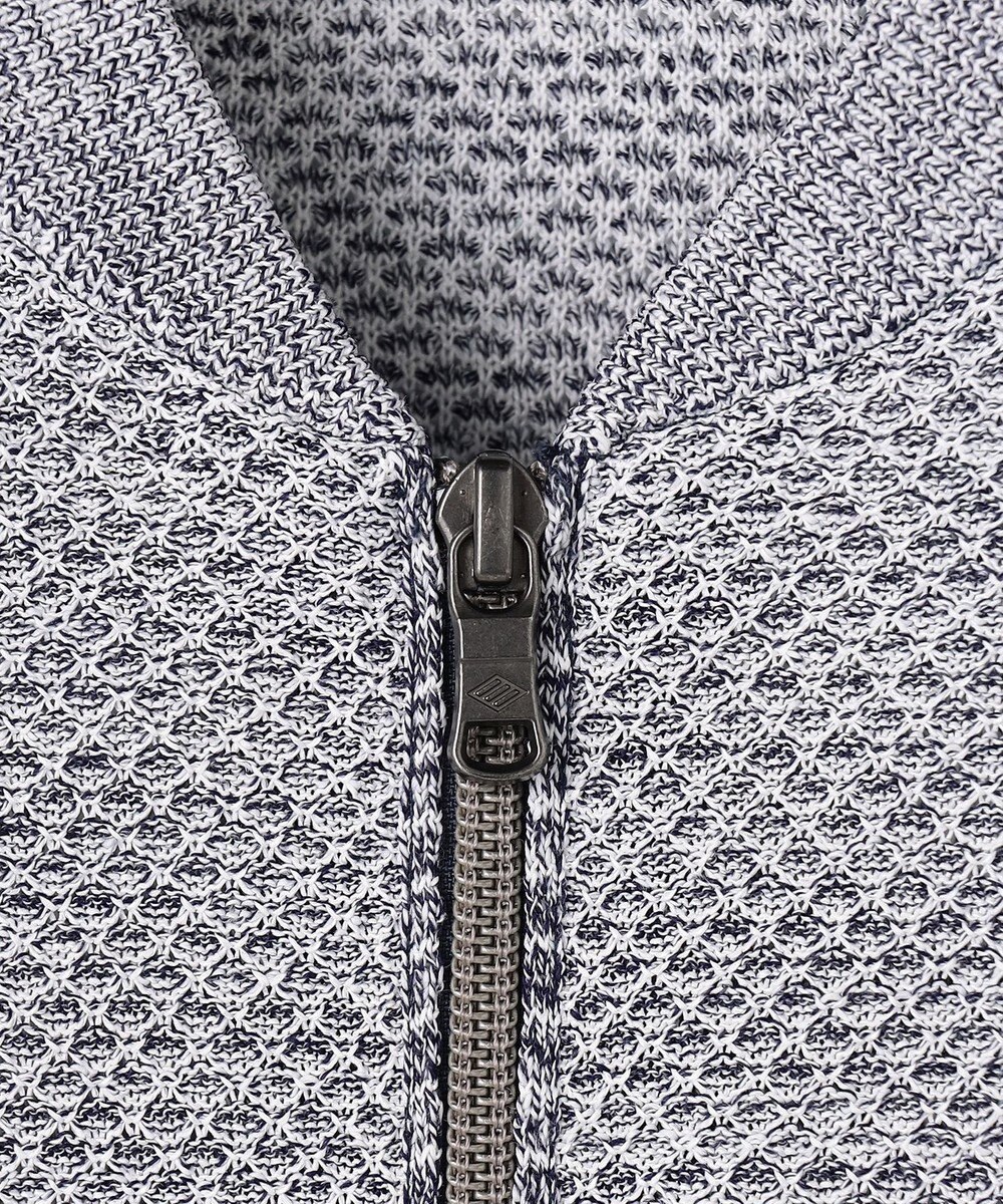 JOSEPH ABBOUD 【イタリア糸×エコ素材・通気性・軽量】スラブギマ×和紙 ニット ブルゾン 