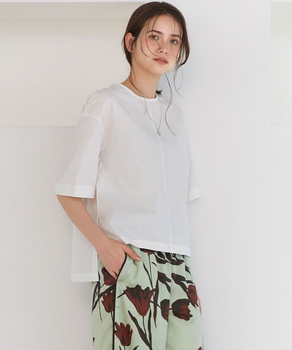 23区 【先行予約/SLOW/一部店舗限定】コットンナイロンタイプライター T ブラウス 