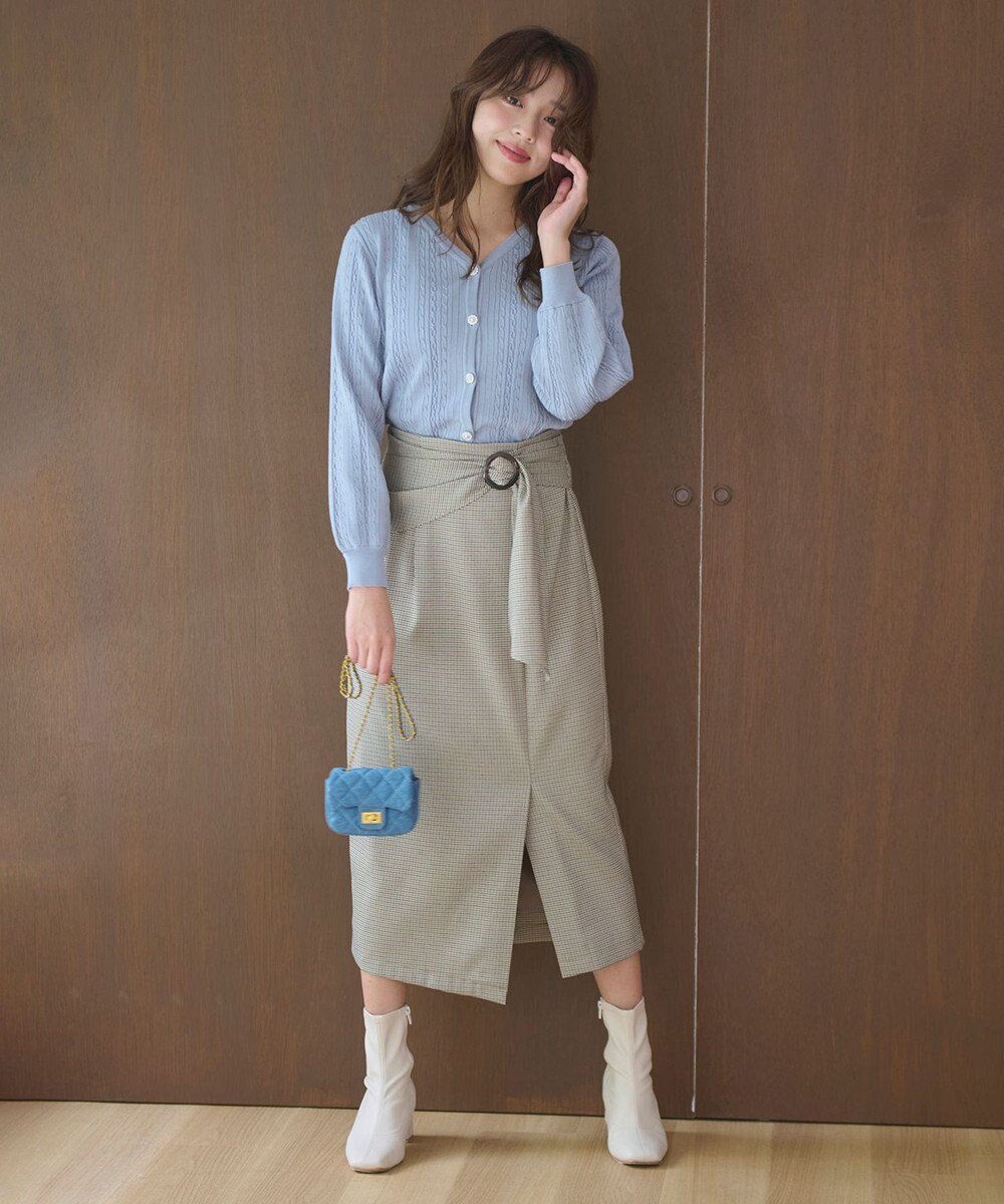 Feroux 【洗える】バックルデザイン タイトスカート 