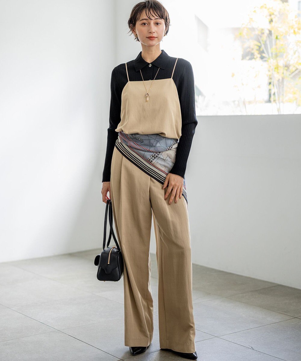 23区 【先行予約】ワイドリブ ポロニット カーディガン 