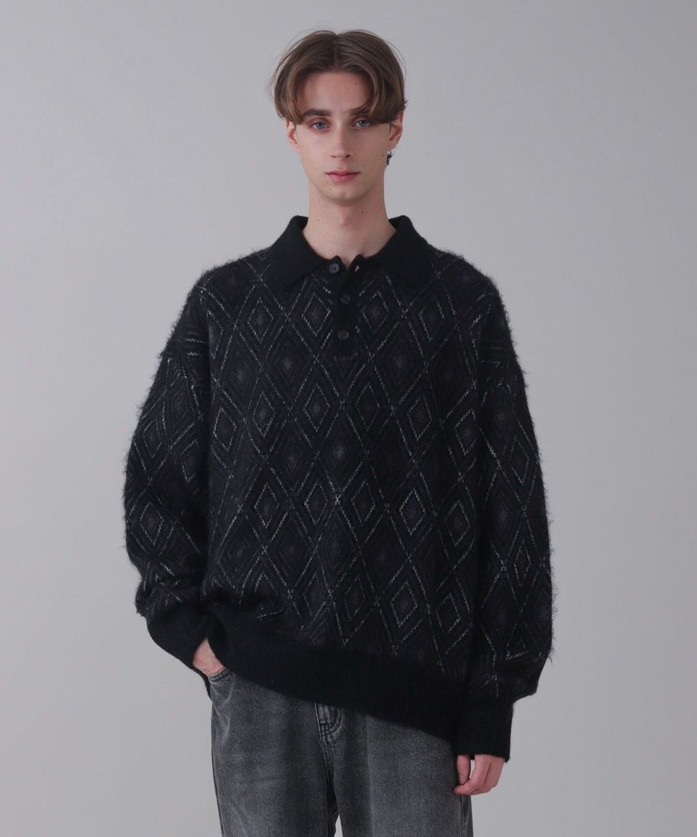 WEGO 【ユニセックス着用ITEM】アーガイルニットポロ 