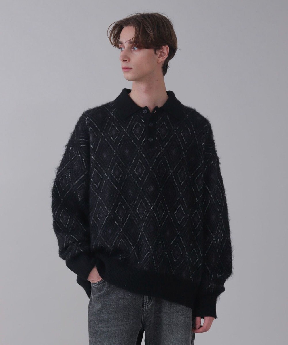 WEGO 【ユニセックス着用ITEM】アーガイルニットポロ 