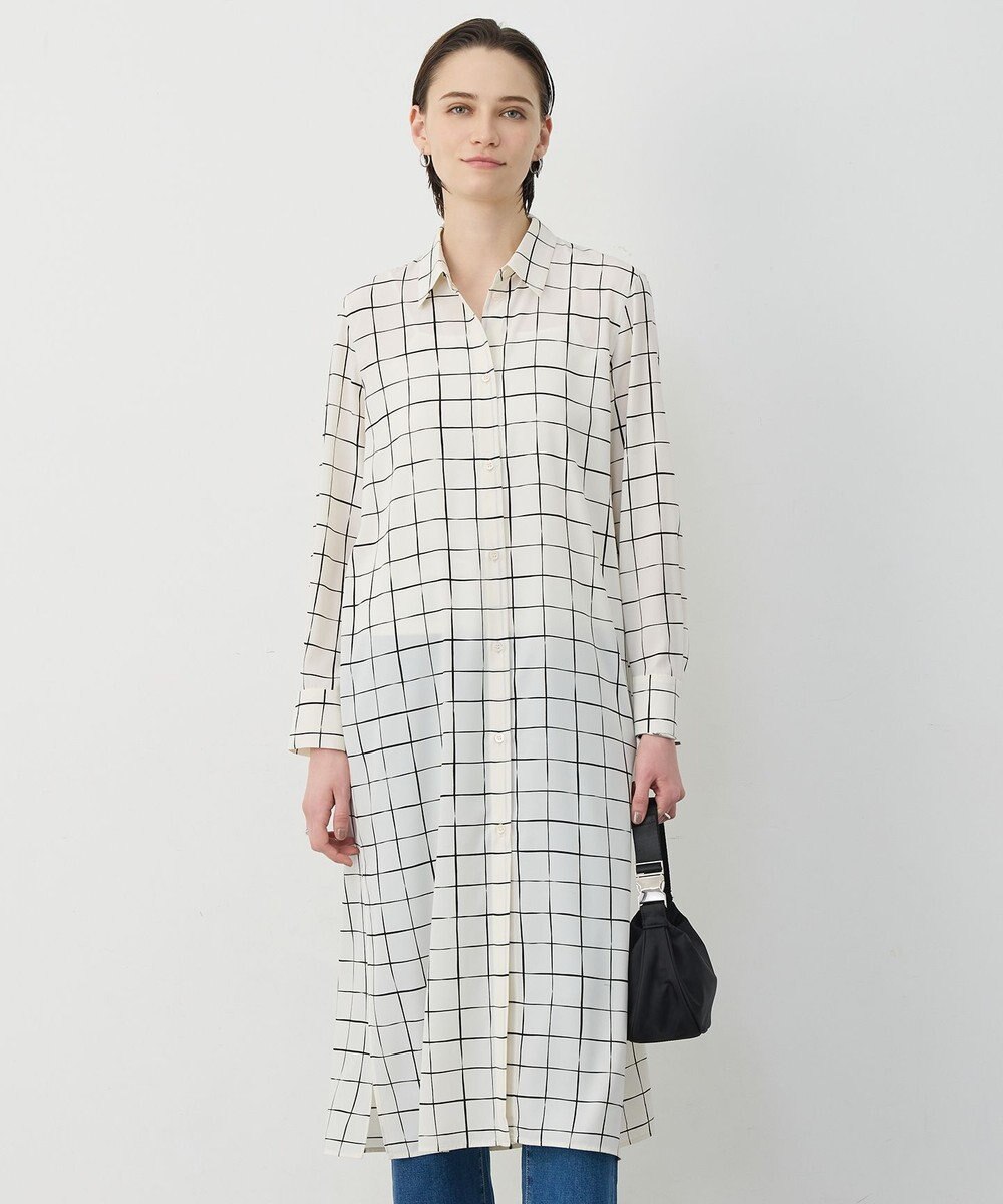 ICB L 【30th ANNIVERSARY】 ウィンドウペンプリント シャツワンピース 