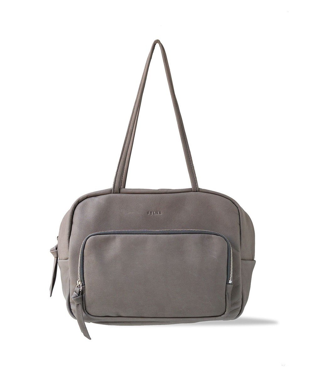 FOLNA RD ソフトレザーフロントポケットボストンバッグ 