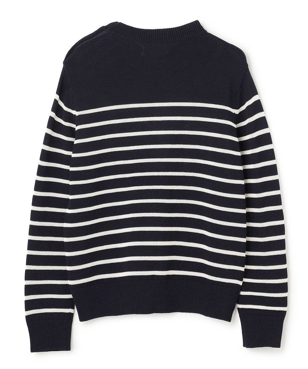 BEIGE， HELIODOR / レーヨンボーダーマリンボタンニット 