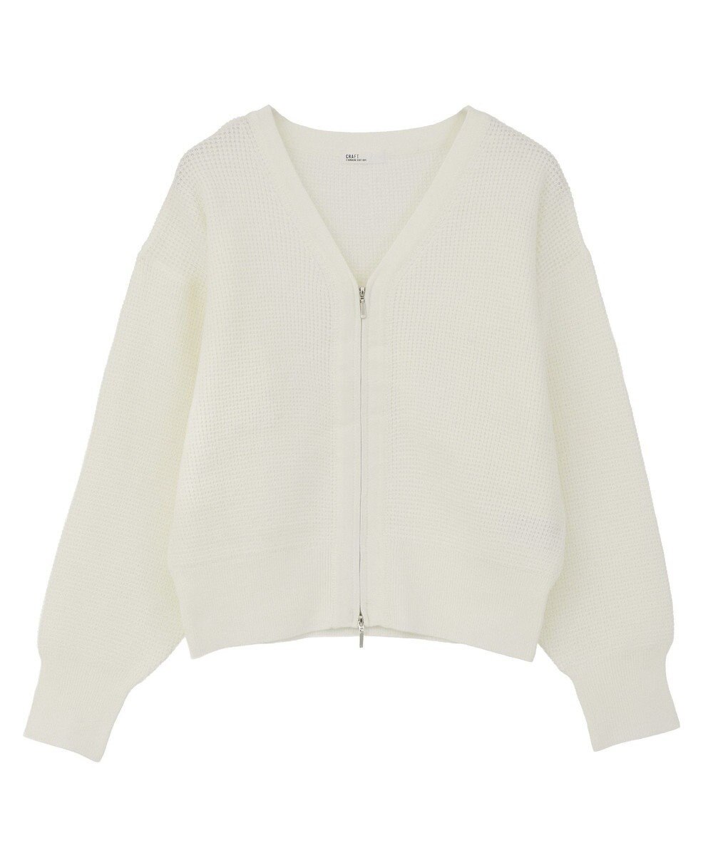 CRAFT STANDARD BOUTIQUE ワッフルニットジップカーディガン 