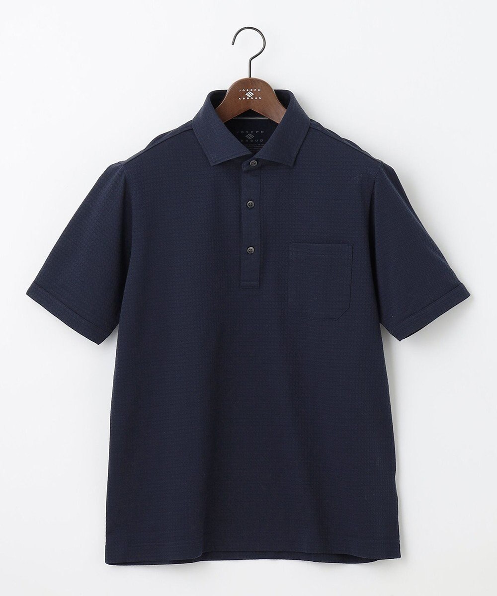 JOSEPH ABBOUD 【吸水速乾/上質感】千鳥サッカーポロシャツ 