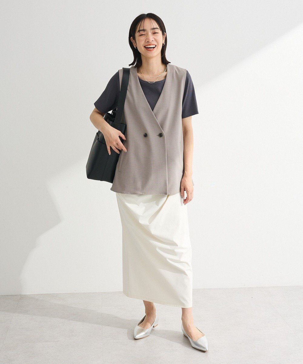 Green Parks イージーケアバックフリルジレ 