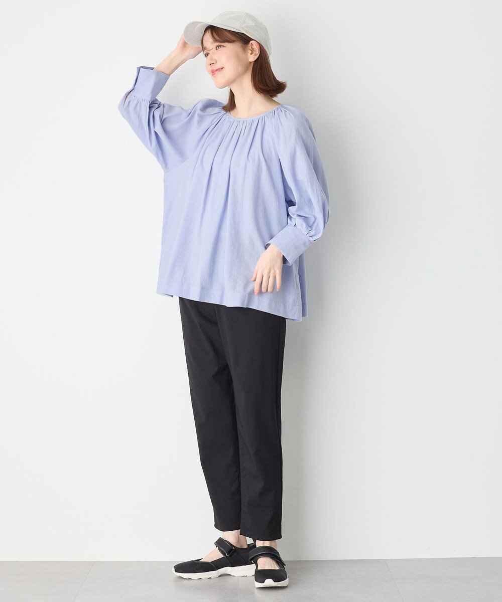 ANY 【手洗い可能】ヨーロピアンリネンギャザーブラウス 