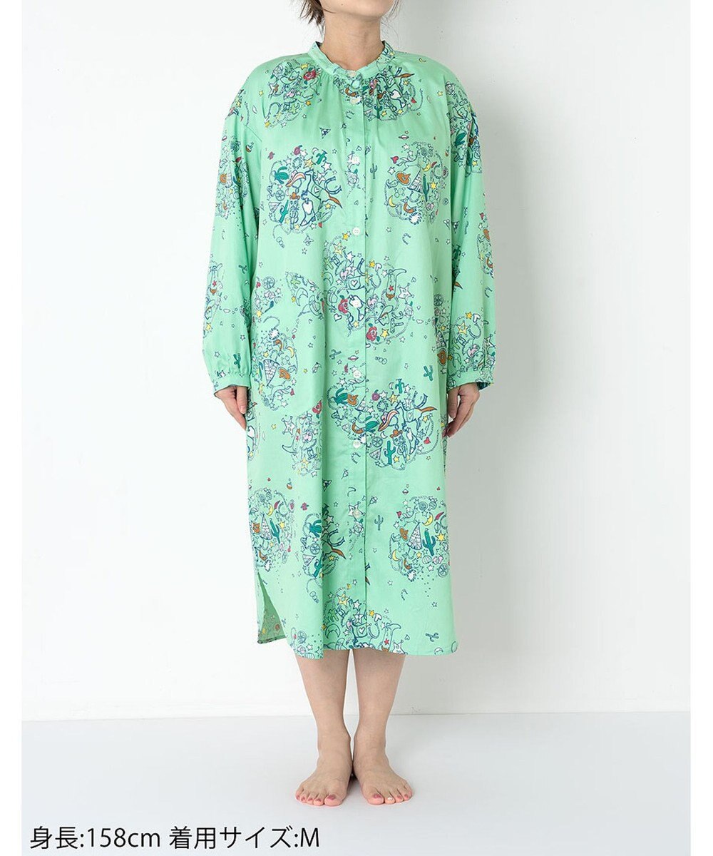 tsumori chisato SLEEP ルームウエア　ワンピース　長袖　綿100%　綿サテン素材　/ワコール　UNX545 