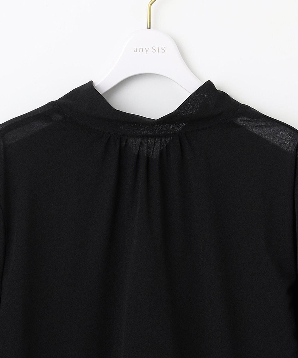 ANY SIS 【前後着用可能】シアー2WAYボウタイ プルオーバー 