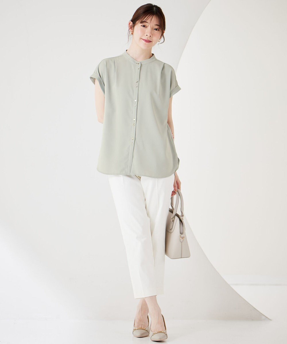 ANY SIS L 【洗える】ダブルボタンフレンチスリーブ ブラウス 