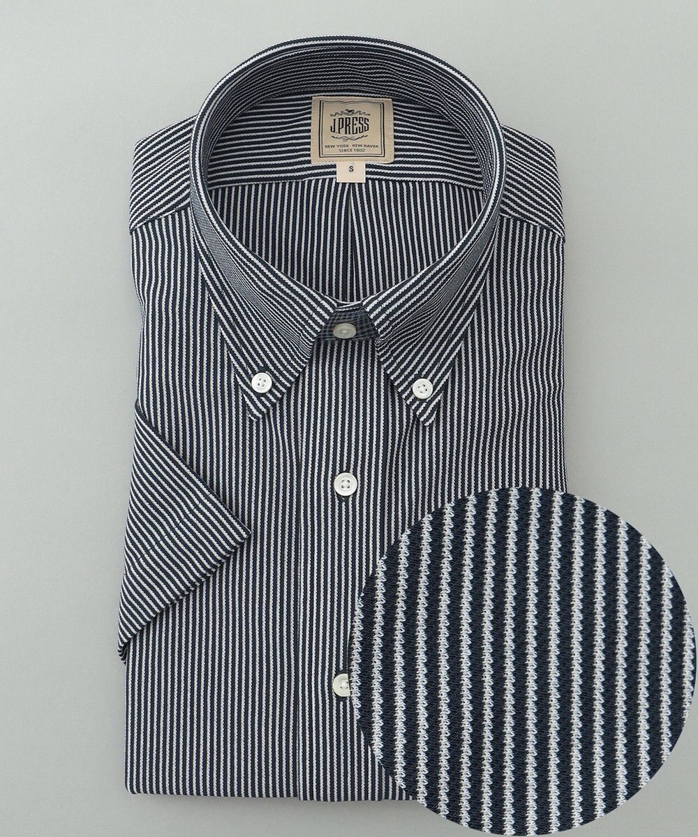 J.PRESS MEN 【夏に嬉しい高機能】カノコインレイ マイクロストライプパッチポケット シャツ/B.D. 
