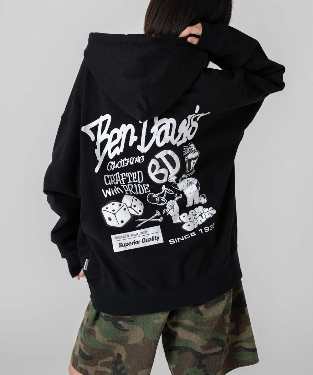 WEGO 【ユニセックス着用ITEM/MLサイズ展開】別注BENDAVISグラフィックジップパーカー 