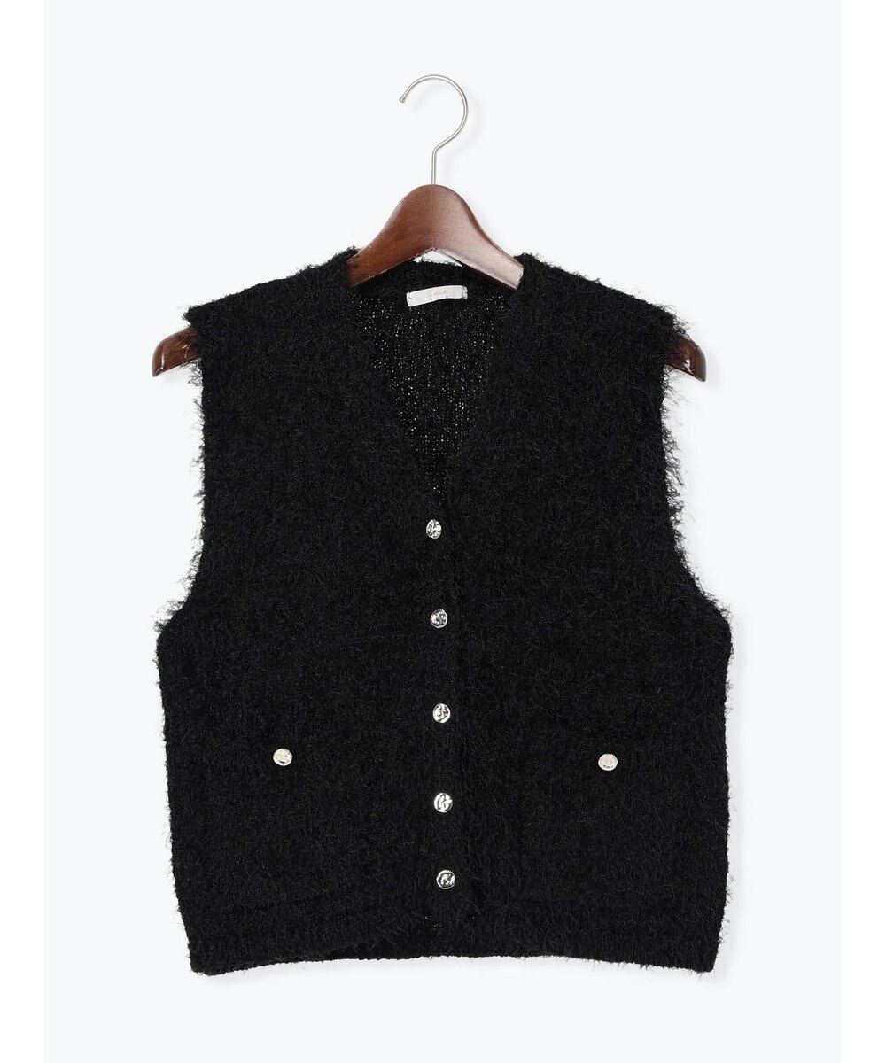 Te chichi 金釦ポケットシャギーニットベスト 