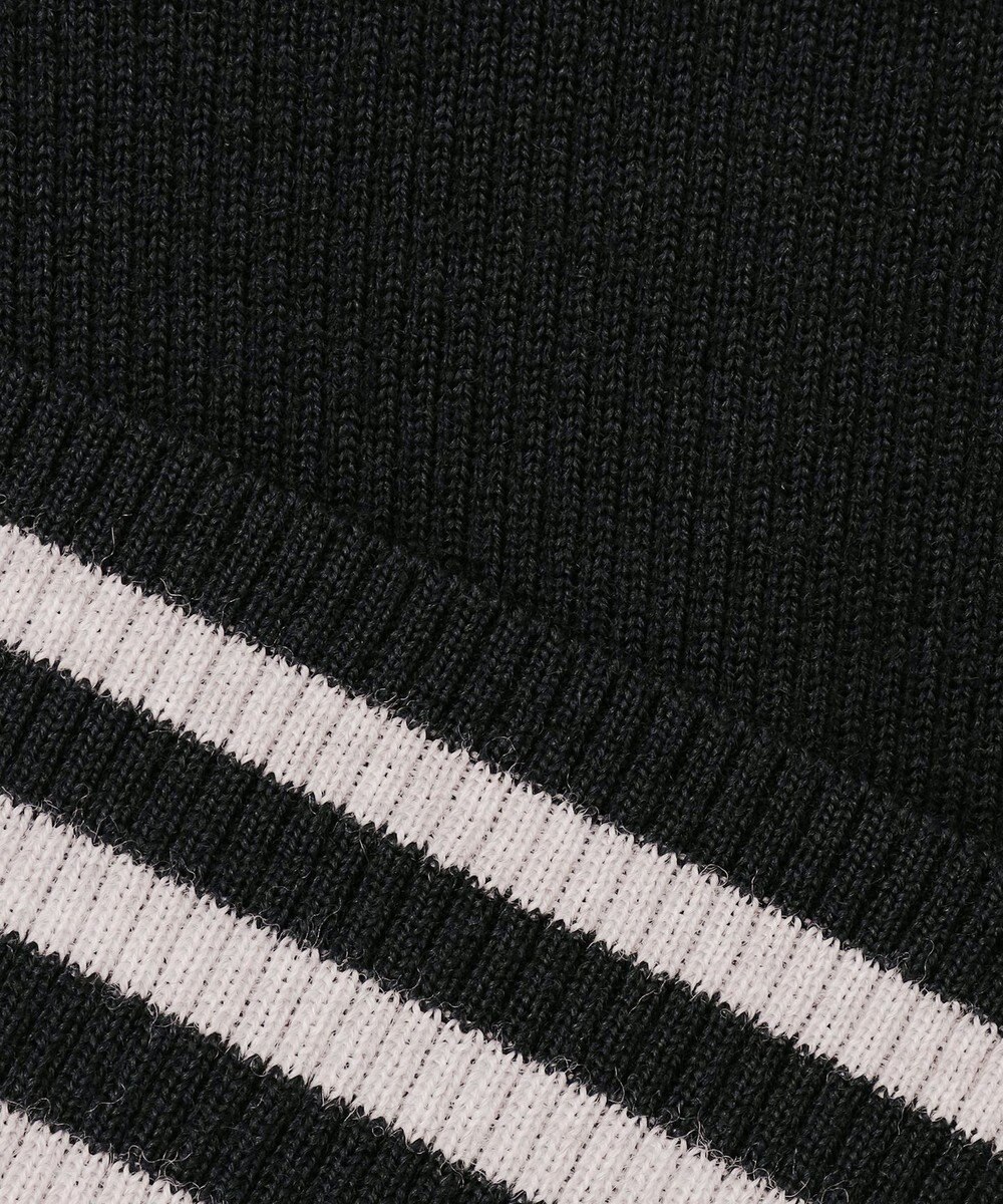 23区 L 【見上愛さん着用/VERY掲載/洗える】ウーステッドウール リブタートル ボーダー ニット 