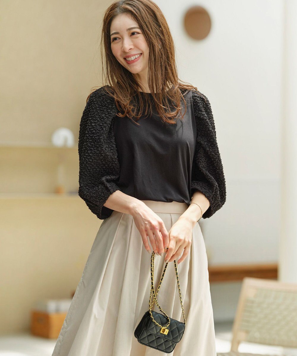 組曲 S シャーリングシフォン袖 トップス 