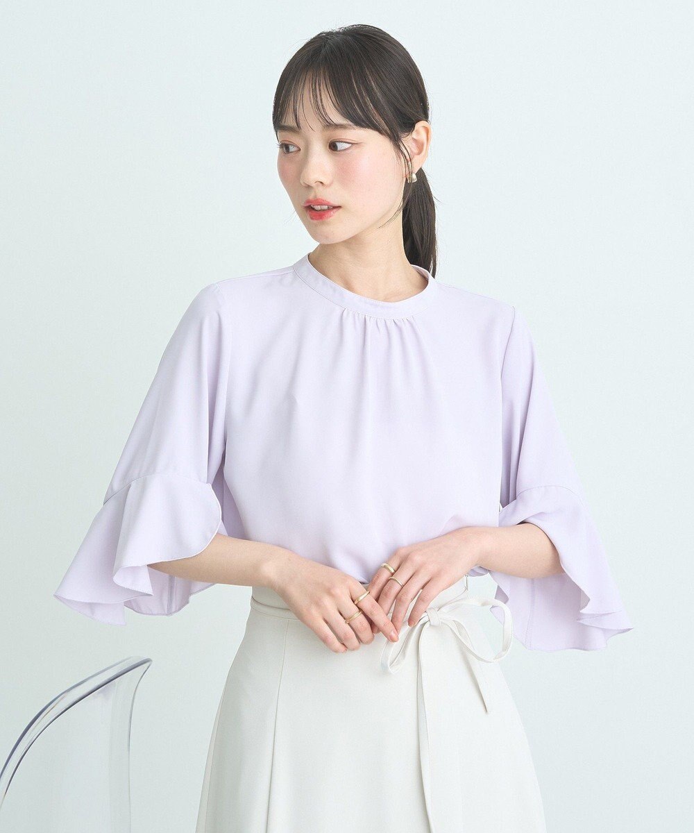 earth music&ecology フリル７分袖ブラウス 