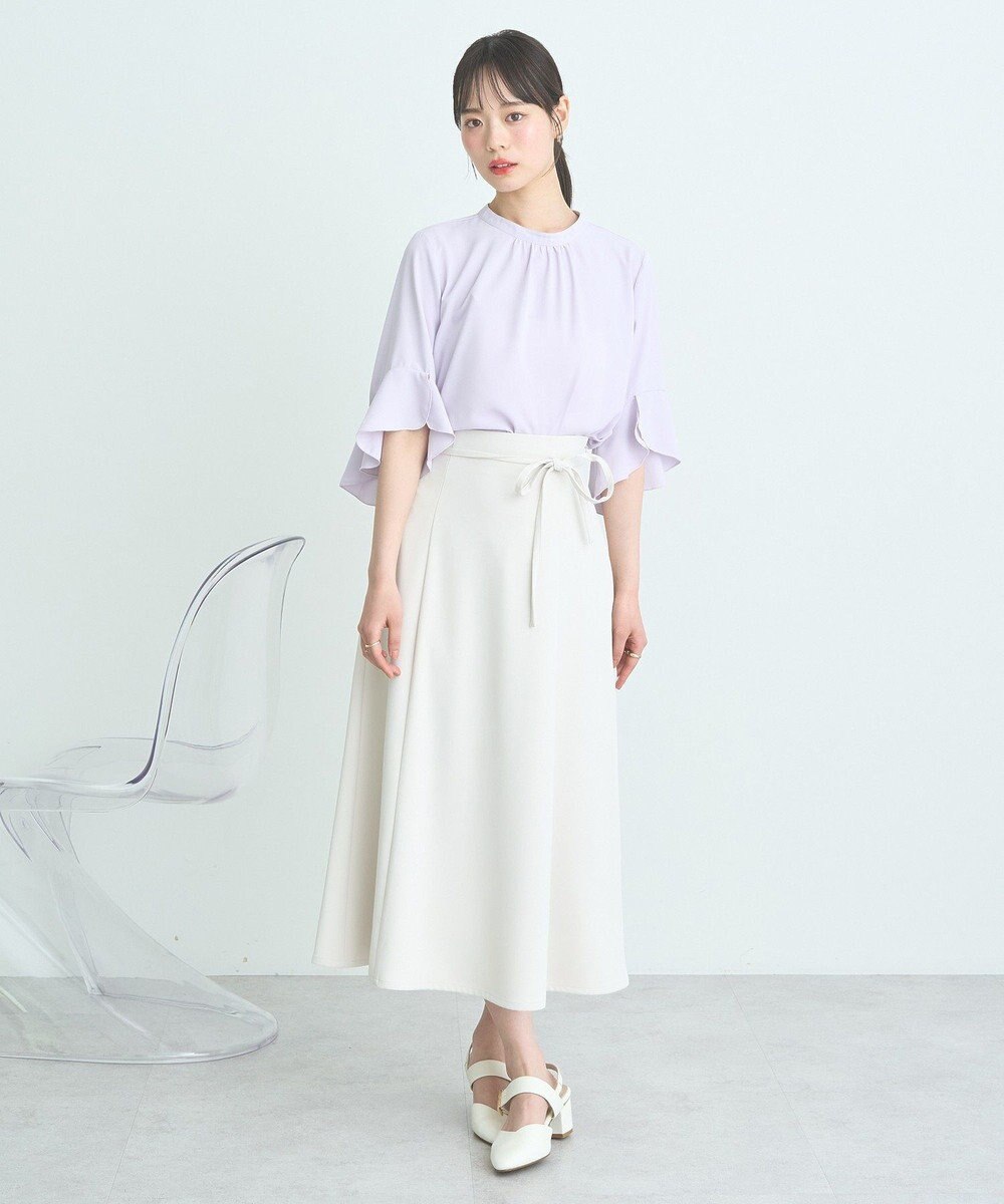 earth music&ecology フリル７分袖ブラウス 