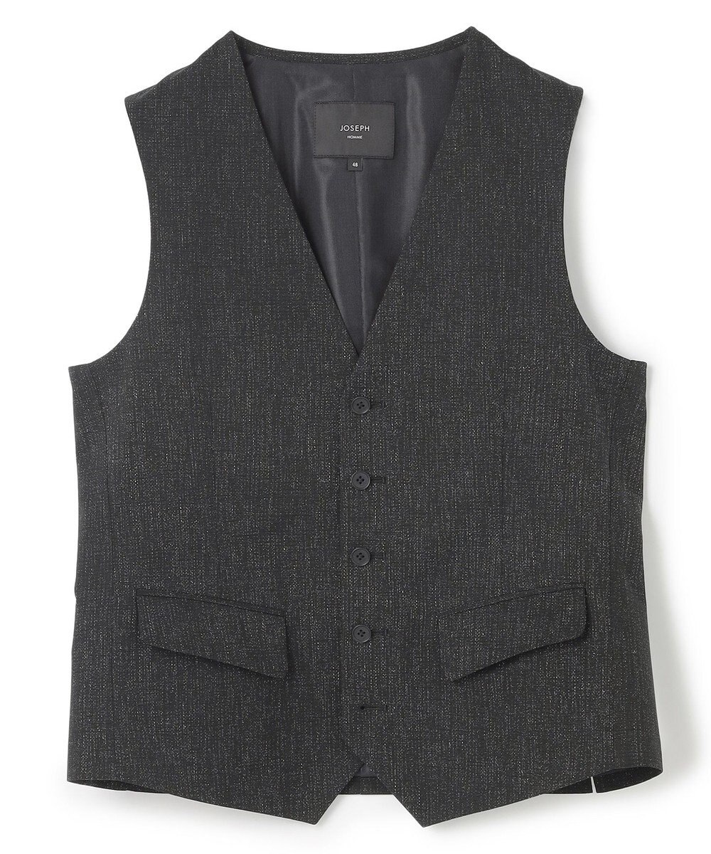 JOSEPH HOMME 新柄【洗える/ストレッチ/シワになりにくい/セットアップ対応可】クールドッツストレッチ ジレ 