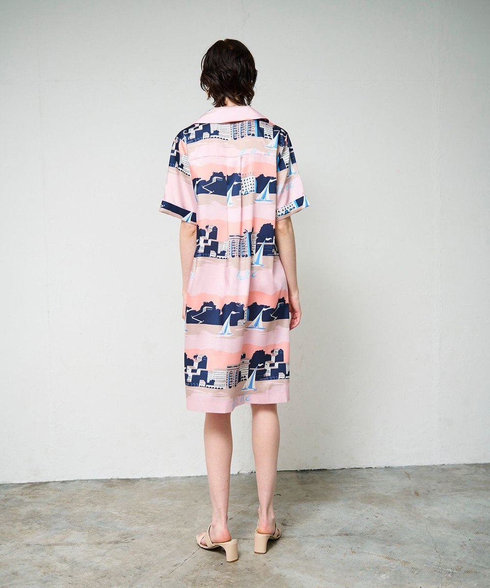 GRACE CONTINENTAL マリンプリントシャツドレス 