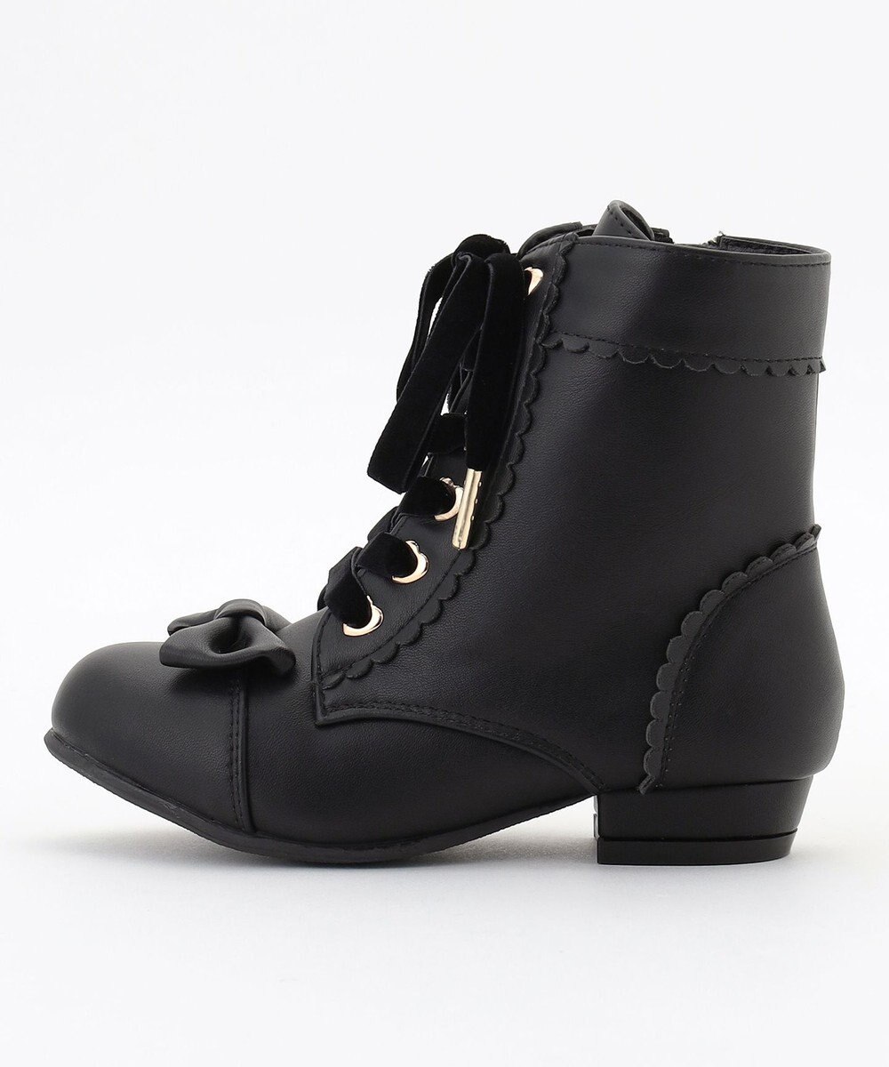 ANY KIDS リボン付き編み上げブーツ 