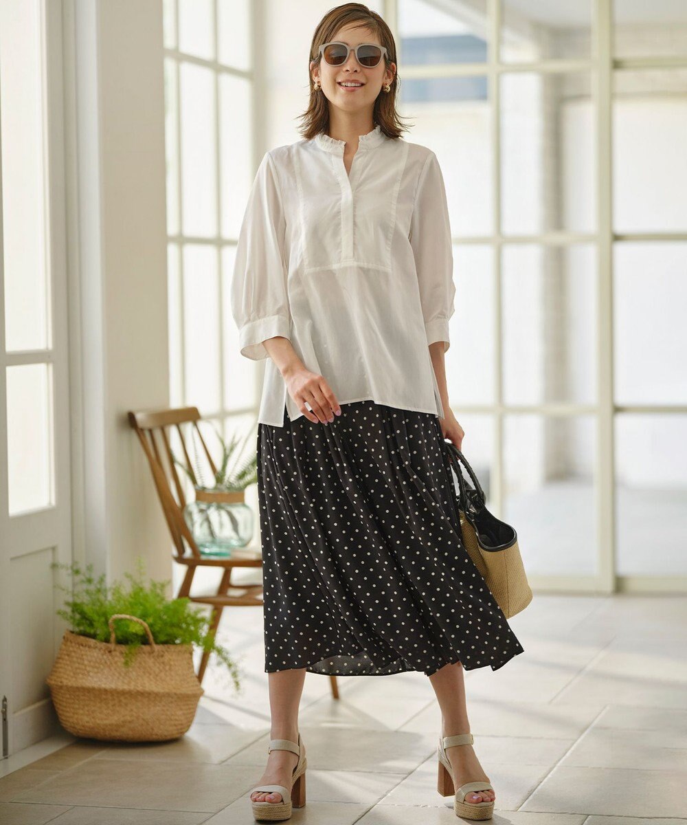 組曲 L 【WEB限定】ドットプリントデシン フリルパンツ 