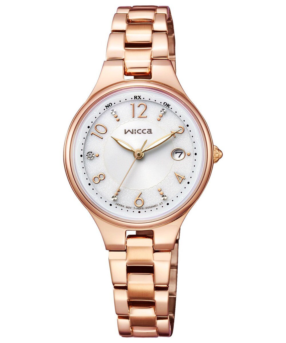 CITIZEN 【電池交換不要のソーラーテック電波時計】かわいいくて視認性の良いピンクゴールドウオッチ 