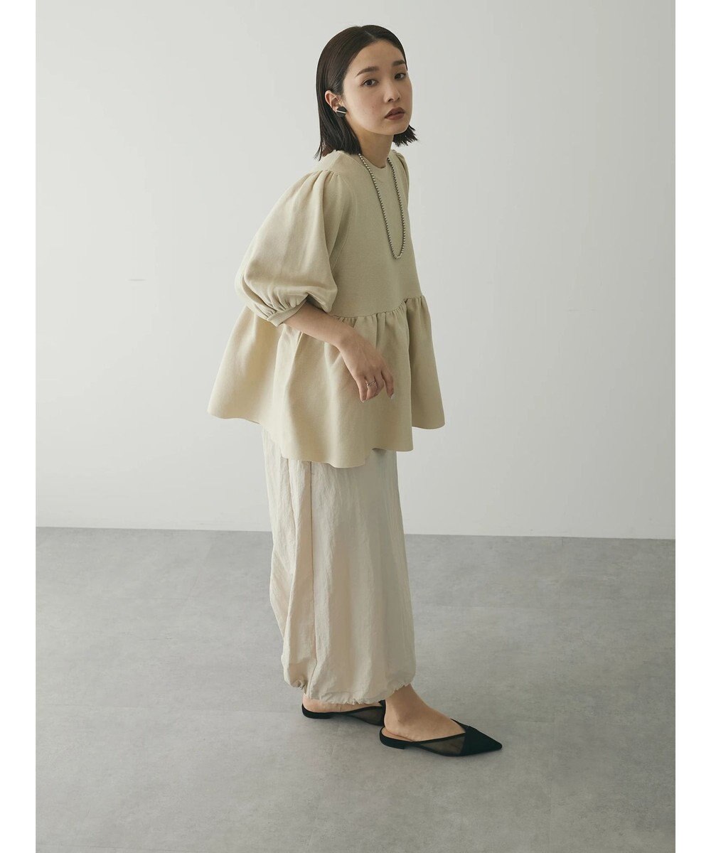 Green Parks armonia. ウエストギャザー袖ボリュームニット 