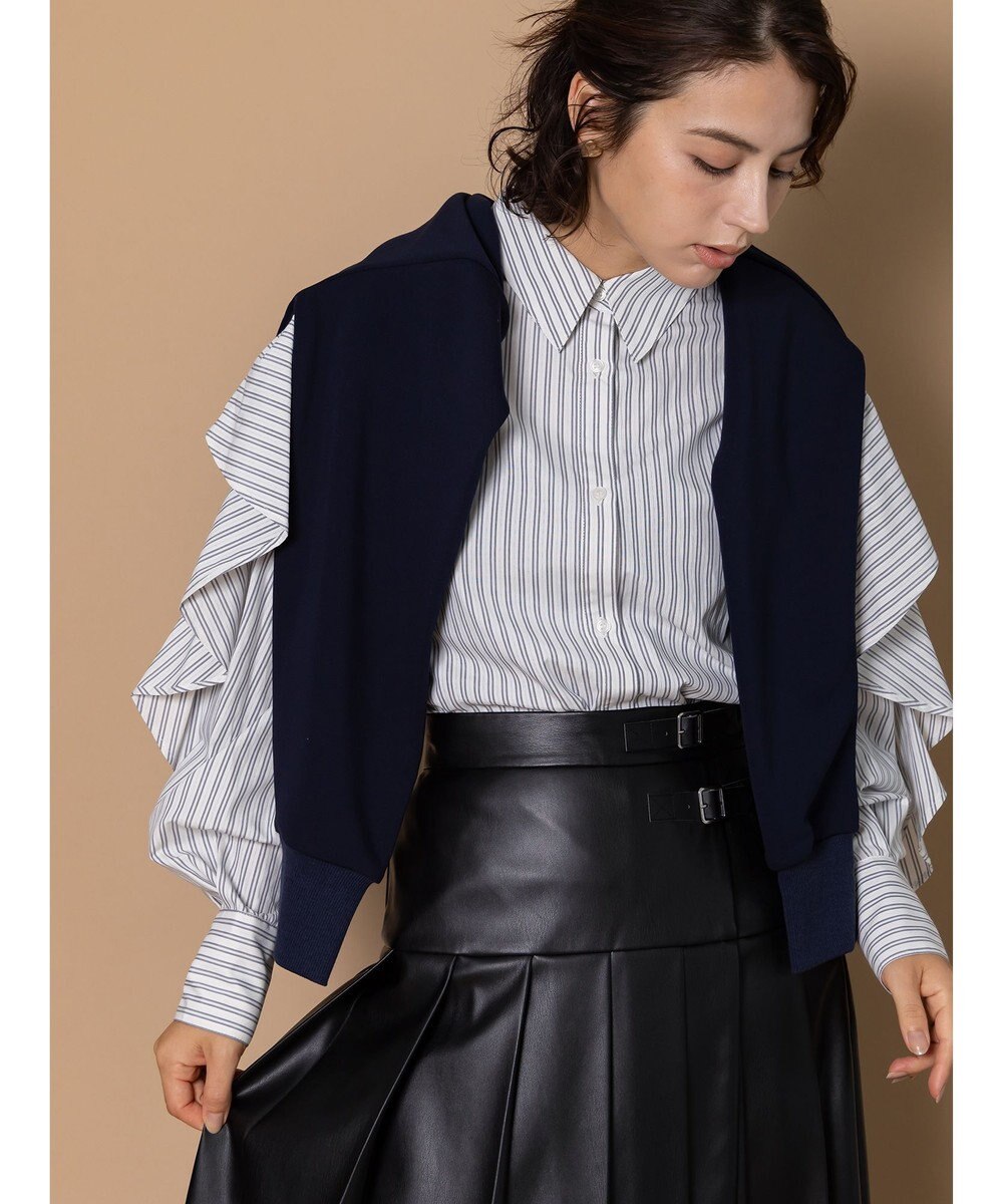 Te chichi 【泉 里香さん着用・Oggi.jp10/23掲載】ラッフルスリーブシャツ 