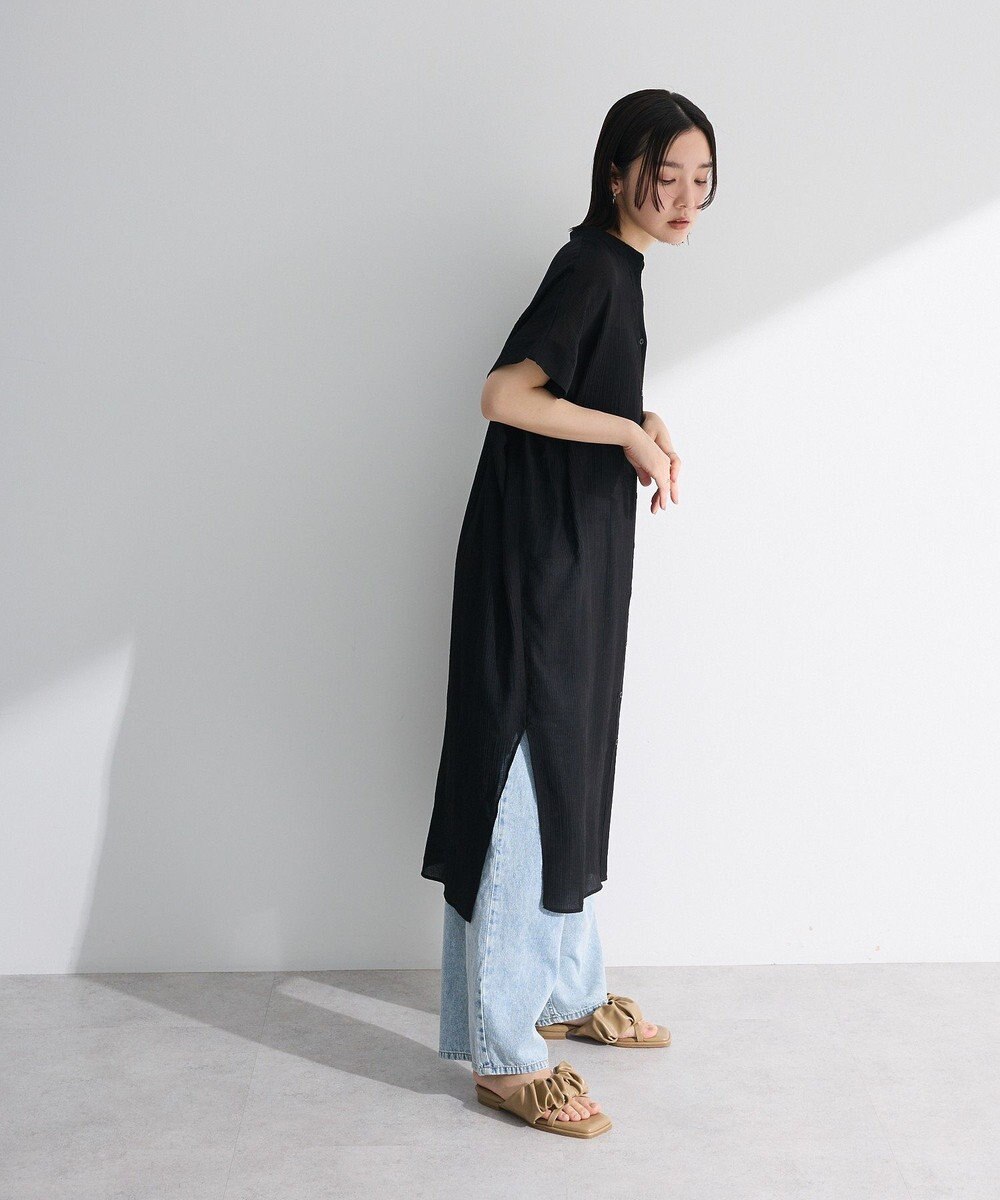 Green Parks 半袖シアーシャツワンピース 