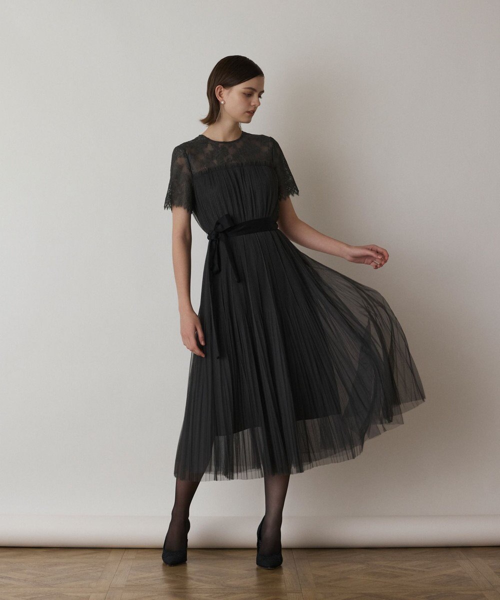 GRACE CONTINENTAL チュールプリーツドレス 